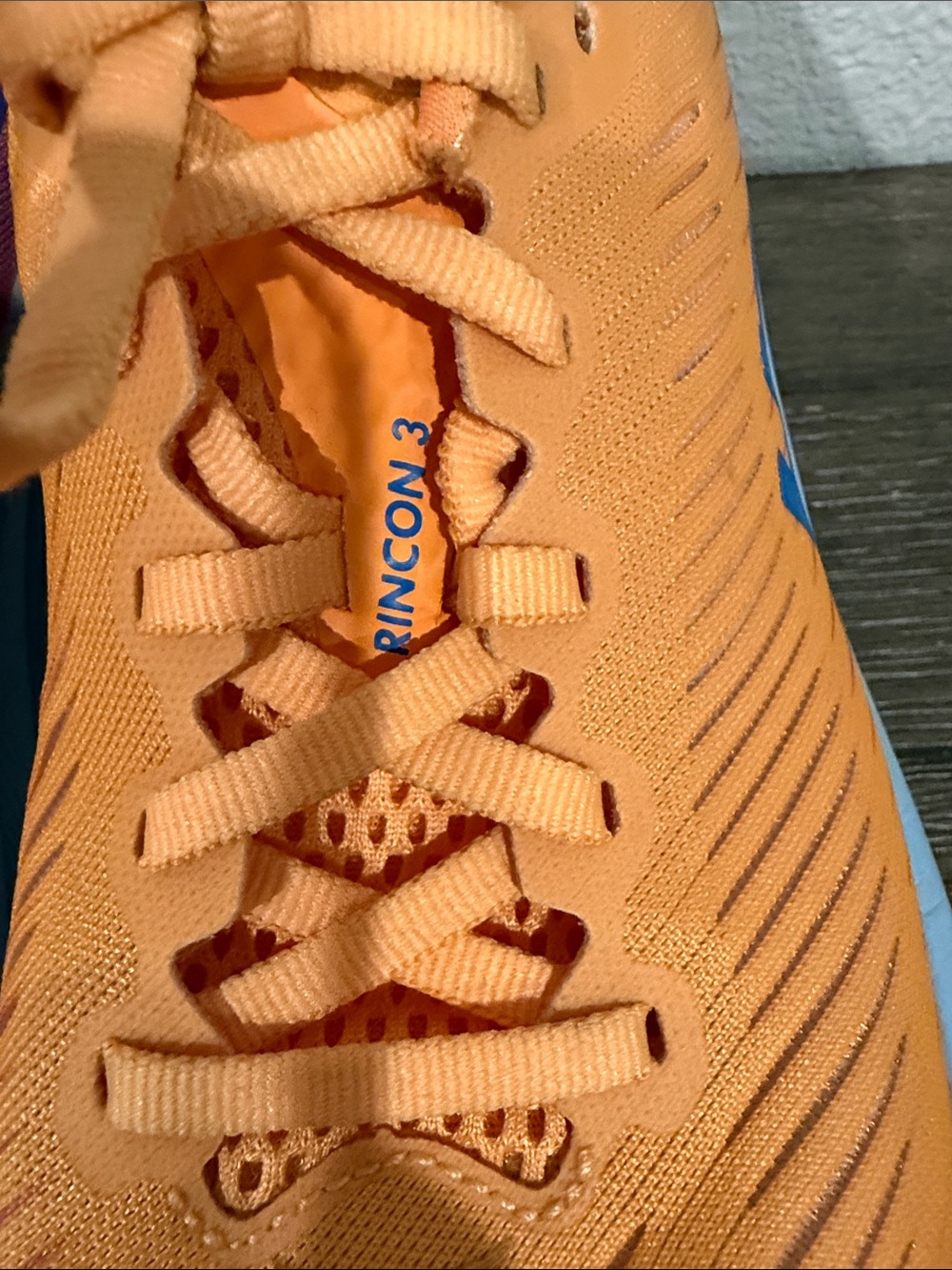 Hoka Women's Orange Pink Running Sneakers with Blue Logo - Picture 5 of 8
